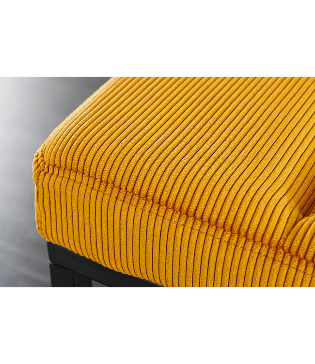 Invicta Interior Design bank PETIT BEAUTE 80cm mosterdgeel corduroy zwart frame - 43312