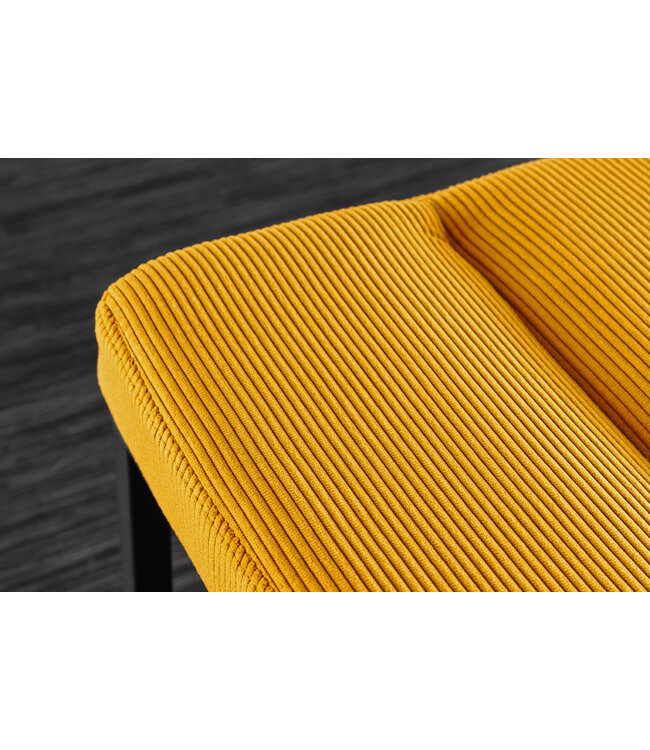 Invicta Interior Design bank PETIT BEAUTE 80cm mosterdgeel corduroy zwart frame - 43312