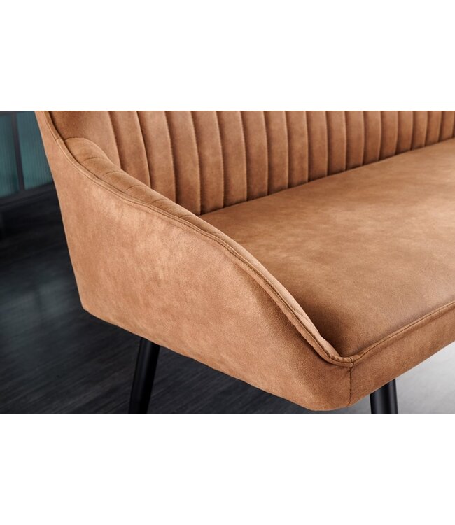 Invicta Interior Design bank TURIN 160cm bruin zwart metalen poten met armleuningen - 43695