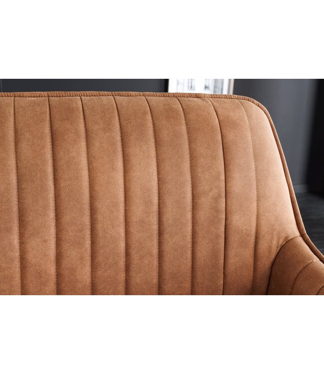 Invicta Interior Design bank TURIN 160cm bruin zwart metalen poten met armleuningen - 43695