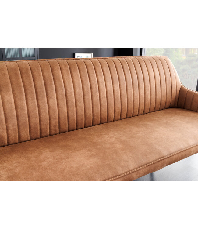 Invicta Interior Design bank TURIN 160cm bruin zwart metalen poten met armleuningen - 43695