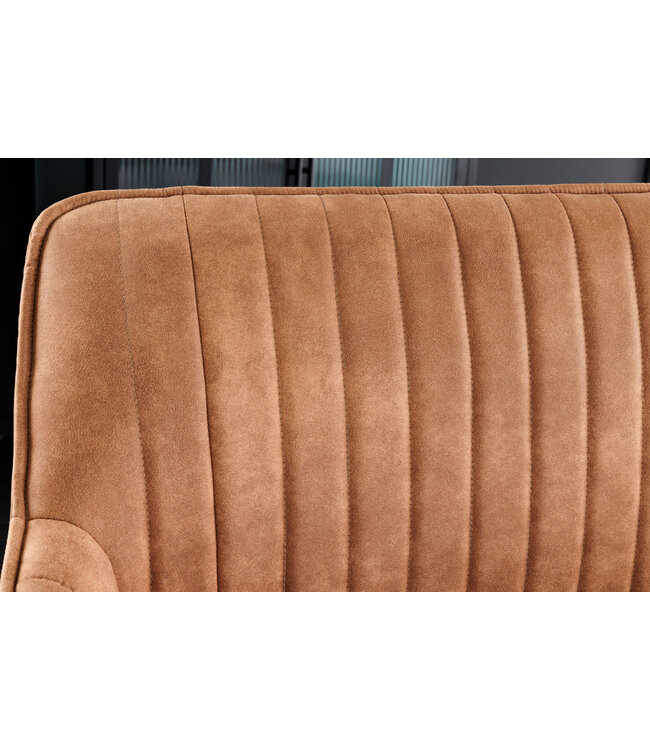 Invicta Interior Design bank TURIN 160cm bruin zwart metalen poten met armleuningen - 43695