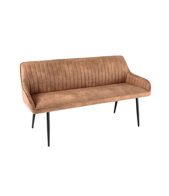 Invicta Interior Design bank TURIN 160cm bruin zwart metalen poten met armleuningen - 43695