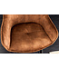 Invicta Interior Design barkruk EUPHORIA bruin fluweel zwart metalen poten barstoel met rugleuning - 43689