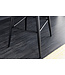 Invicta Interior Design barkruk EUPHORIA champagne greige fluweel zwart metalen poten barstoel met rugleuning - 43686