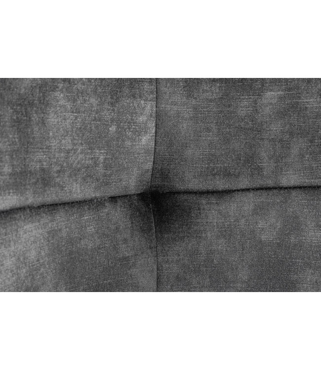 Invicta Interior Design barkruk EUPHORIA grijs fluweel zwart metalen poten barstoel met rugleuning - 43690