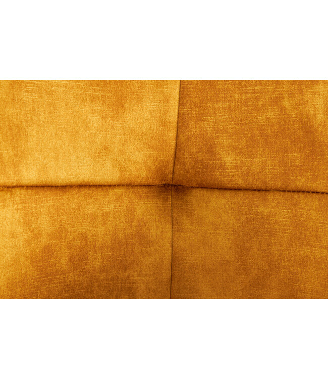 Invicta Interior Design barkruk EUPHORIA mosterdgeel fluweel zwart metalen poten barstoel met rugleuning - 43687