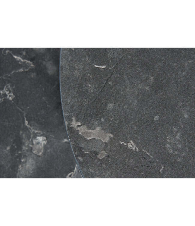 Invicta Interior Set van 2 bijzettafels ELEGANCE 45cm zwart marmeren design metalen frame rond - 43644