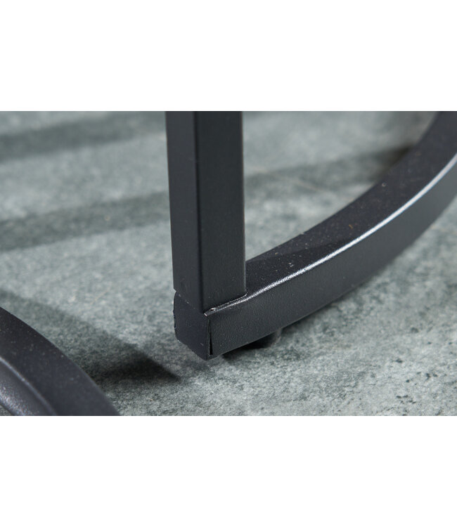 Invicta Interior Set van 2 bijzettafels ELEGANCE 45cm zwart marmeren design metalen frame rond - 43644