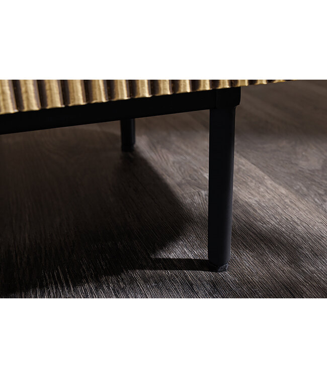 Invicta Interior Design dressoir VENEZIANO 160cm messing groen marmeren blad mangohout retro - 43350