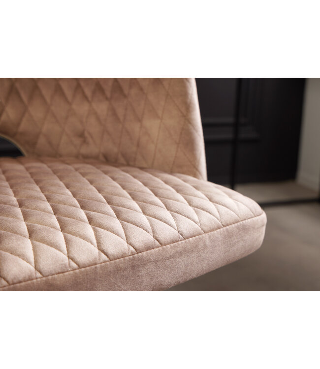 Invicta Interior In hoogte verstelbare bureaustoel PARIS grijs fluweel zwart armleuningen draaistoel - 43685