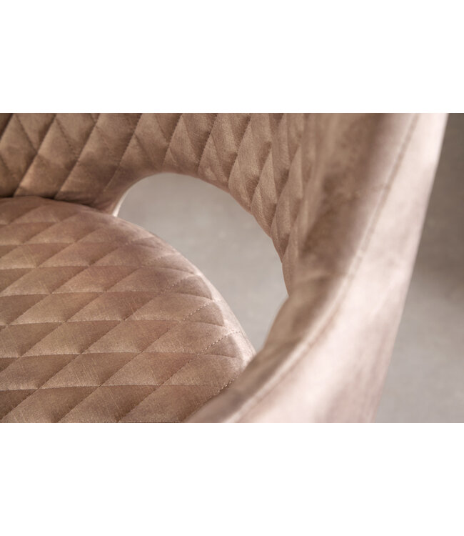 Invicta Interior In hoogte verstelbare bureaustoel PARIS grijs fluweel zwart armleuningen draaistoel - 43685