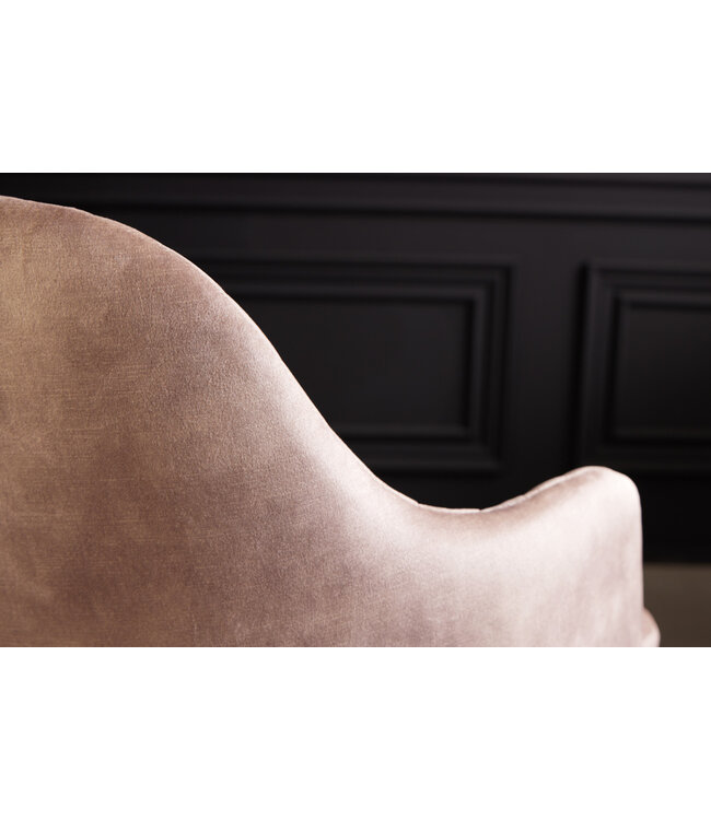 Invicta Interior In hoogte verstelbare bureaustoel PARIS grijs fluweel zwart armleuningen draaistoel - 43685