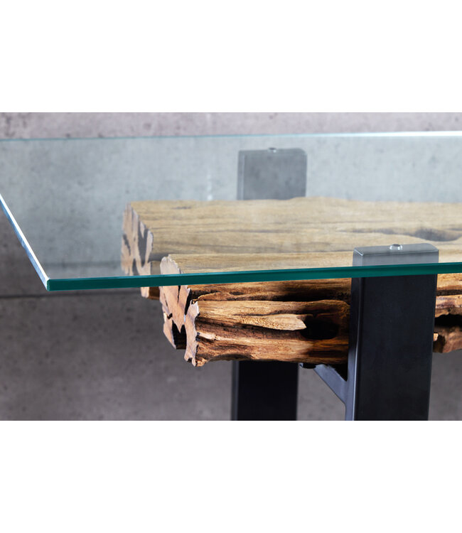 Invicta Interior Design consoletafel BARRACUDA 150cm gerecycled teakglas Industrieel - 43343