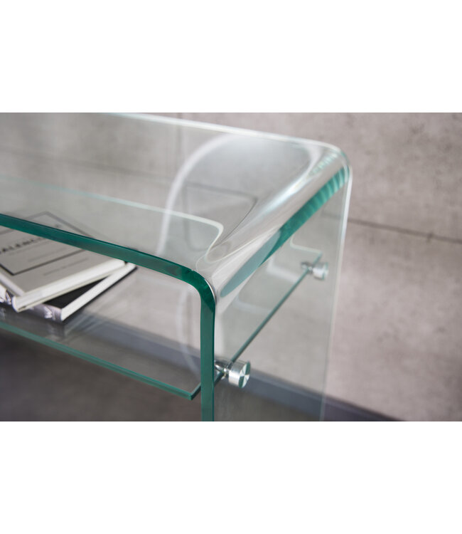 Invicta Interior Design consoletafel FANTOME 100cm transparant glas met plank - 43437