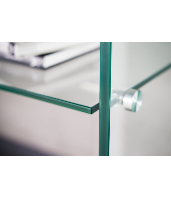 Invicta Interior Design consoletafel FANTOME 100cm transparant glas met plank - 43437