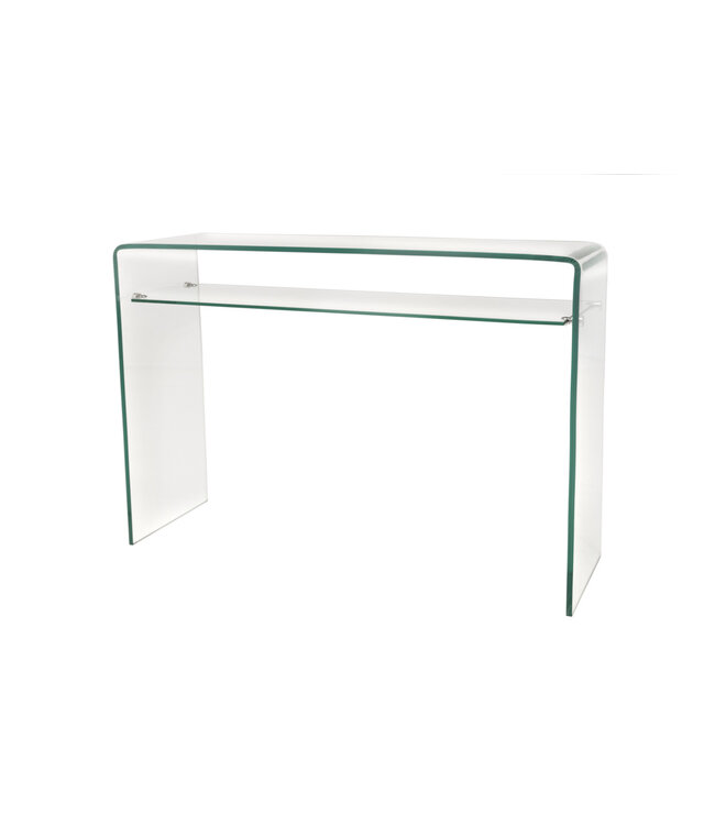 Invicta Interior Design consoletafel FANTOME 100cm transparant glas met plank - 43437