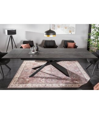 Invicta Interior Uitschuifbare eettafel EUPHORIA 180-220-260cm antraciet lavakeramiek gemaakt in Italië - 40170