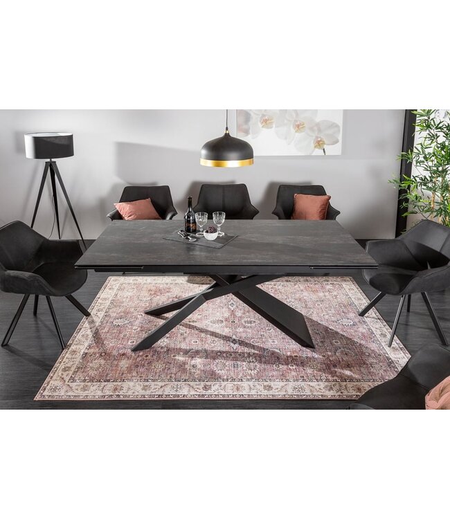 Invicta Interior Uitschuifbare eettafel EUPHORIA 180-220-260cm antraciet lavakeramiek gemaakt in Italie - 40170