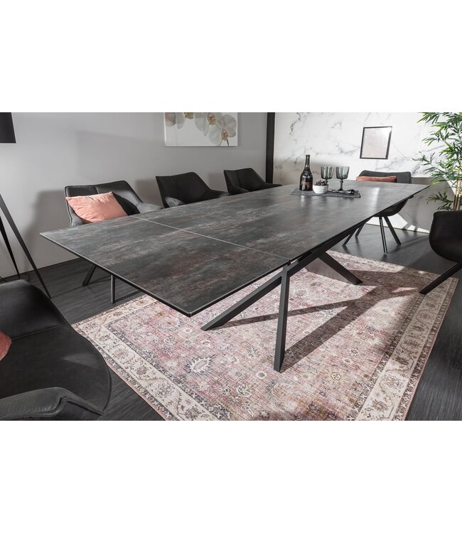 Invicta Interior Uitschuifbare eettafel EUPHORIA 180-220-260cm antraciet lavakeramiek gemaakt in Italie - 40170