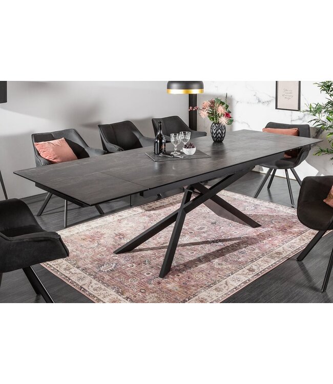 Invicta Interior Uitschuifbare eettafel EUPHORIA 180-220-260cm antraciet lavakeramiek gemaakt in Italie - 40170