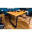 Invicta Interior Moderne eettafel LOFT 160cm eiken design zwart metalen poten sledeonderstel Industrieel - 6538955