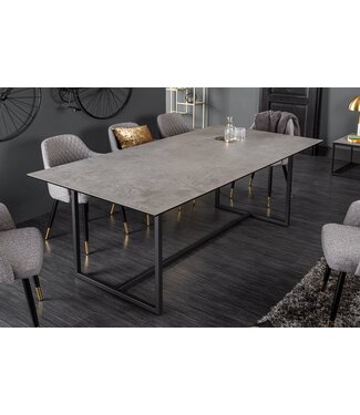 Invicta Interior Design eettafel SYMBIOSE 200cm betongrijs keramiek made in Italy - 40669