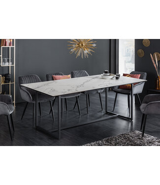 Invicta Interior Design eettafel SYMBIOSE 200cm marmer wit keramiek gemaakt in Italie - 41088