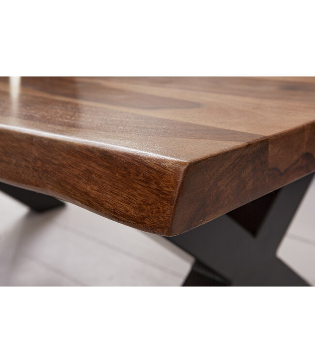 Invicta Interior Design Salontafel AMAZONAS 110cm bruin Sheesham Massivholz Baumkante - 6540196