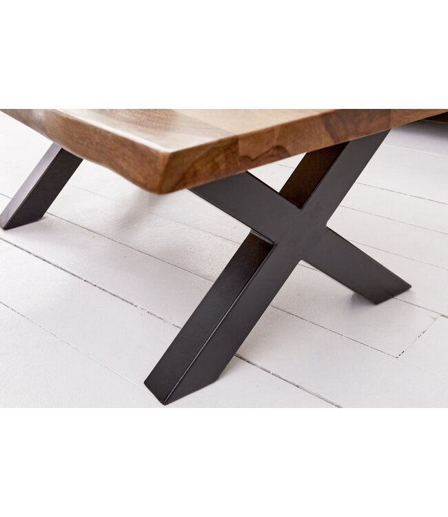 Invicta Interior Design Salontafel AMAZONAS 110cm bruin Sheesham Massivholz Baumkante - 6540196