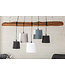Invicta Interior Design hanglamp LEVELS 115cm drijfhout zwartgrijs met 5 lampjes - 40693