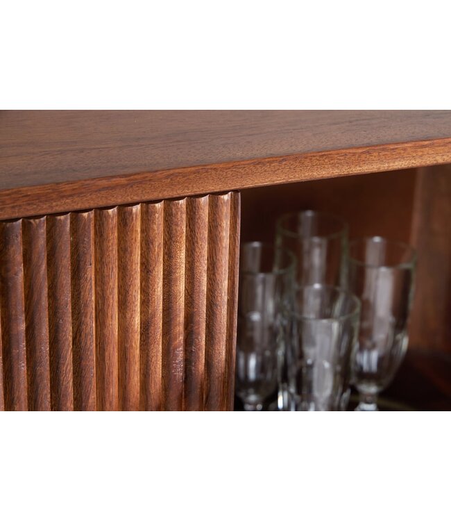 Invicta Interior Design Dressoir GATSBY 125cm bruin mat goud Mangoholz Retro - 43335