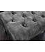 Invicta Interior Design kruk CHESTERFIELD 80cm grijs fluwelen knoopstiksel klinknagelrand - 43521