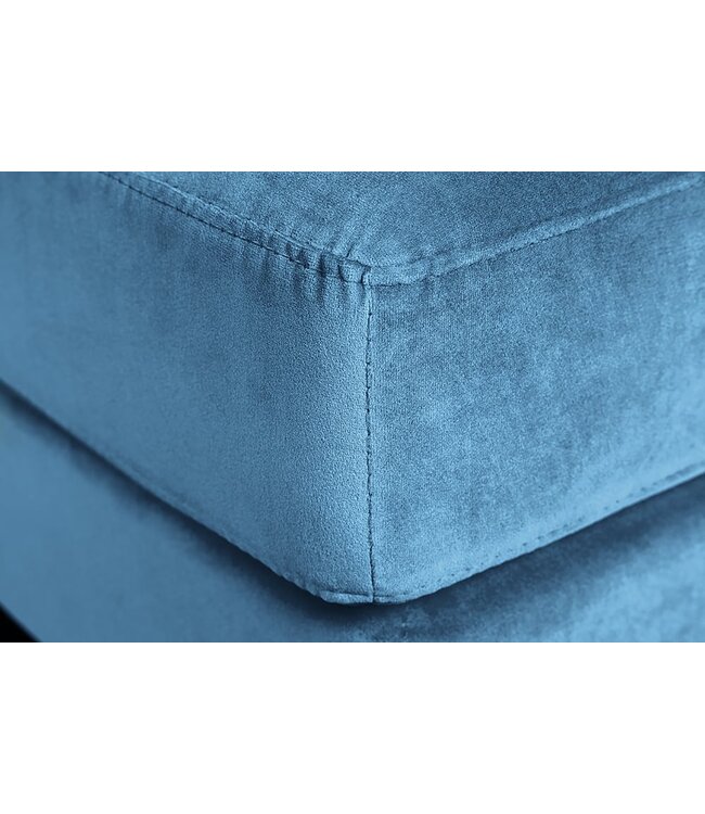 Invicta Interior Design kruk COSY VELVET 80cm petroleumblauw goud fluweel metalen poten - 43608