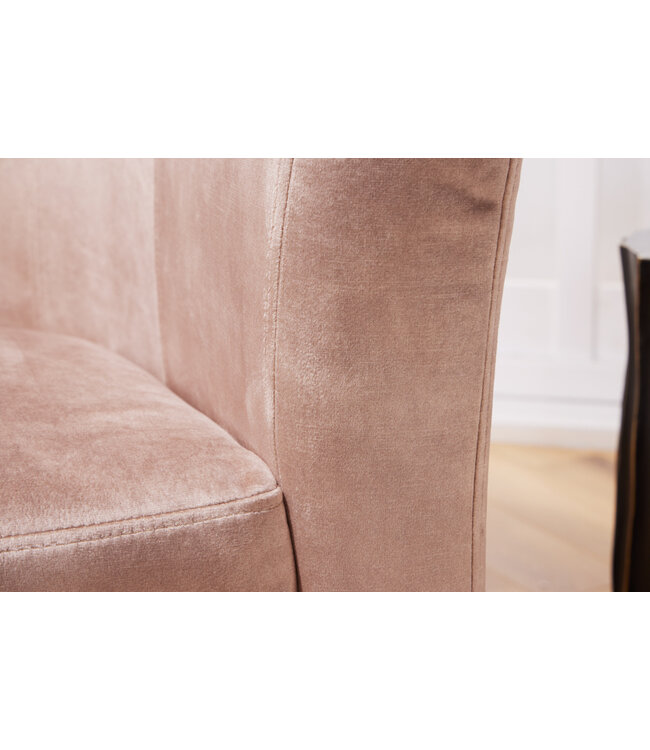 Invicta Interior Design loungestoel HEMINGWAY champagne grijs fluwelen armleuningen - 43891