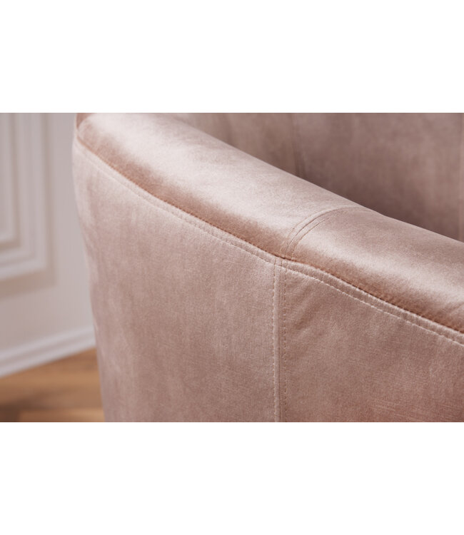 Invicta Interior Design loungestoel HEMINGWAY champagne grijs fluwelen armleuningen - 43891