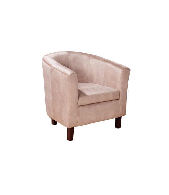 Invicta Interior Design loungestoel HEMINGWAY champagne grijs fluwelen armleuningen - 43891