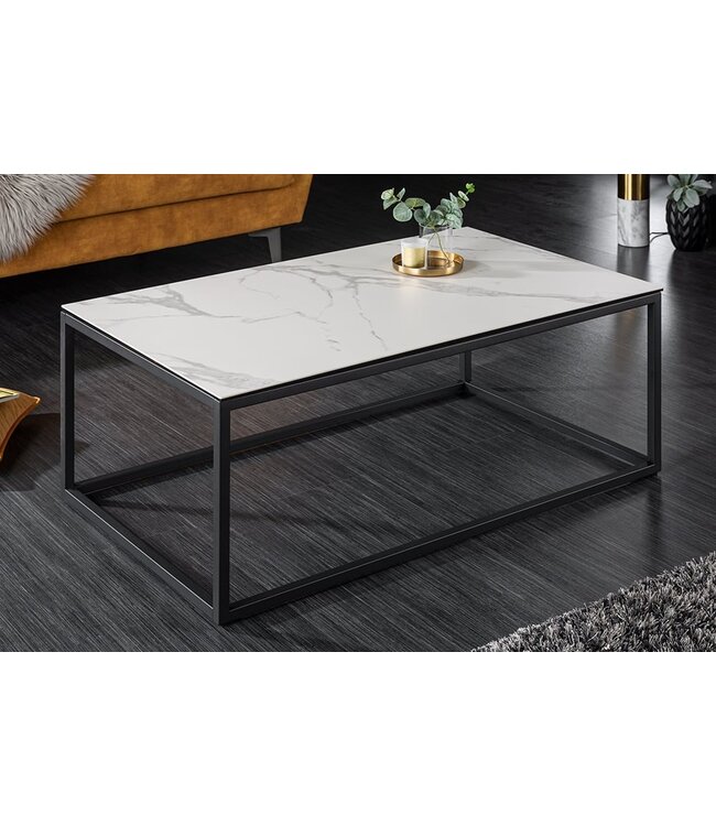 Invicta Interior Design salontafel SYMBIOSE 100cm marmer wit keramiek gemaakt in Italie - 6541089