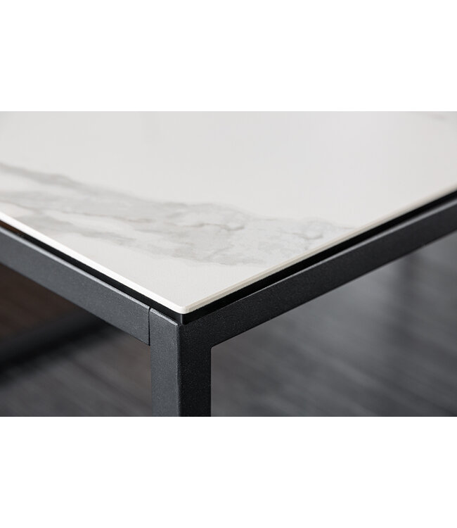 Invicta Interior Design salontafel SYMBIOSE 100cm marmer wit keramiek gemaakt in Italie - 6541089