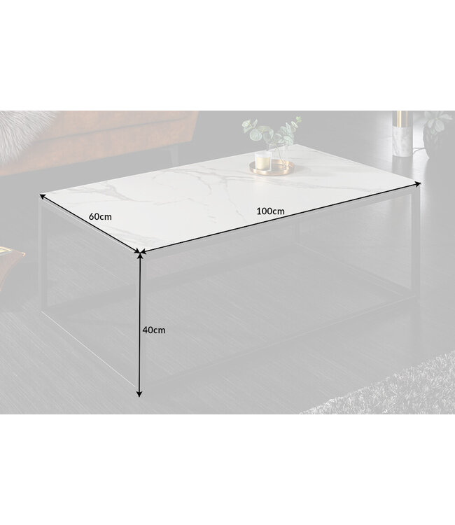Invicta Interior Design salontafel SYMBIOSE 100cm marmer wit keramiek gemaakt in Italie - 6541089