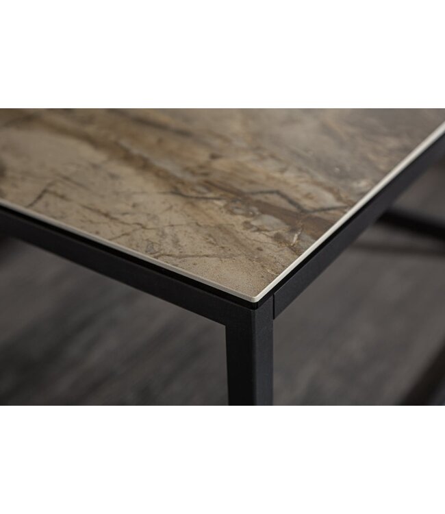 Invicta Interior Design salontafel SYMBIOSE 75cm marmer taupe keramiek gemaakt in Italie - 6540670