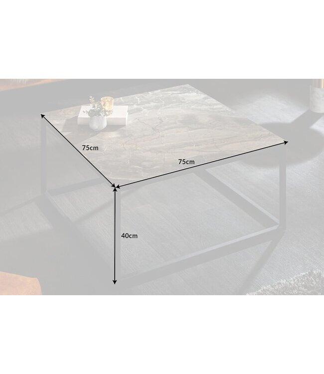 Invicta Interior Design salontafel SYMBIOSE 75cm marmer taupe keramiek gemaakt in Italie - 6540670