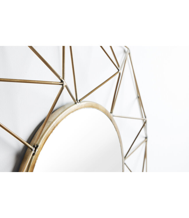 Invicta Interior Handgemaakte spiegel DIAMOND L 80cm messing gemaakt van ijzer in retro design - 43067