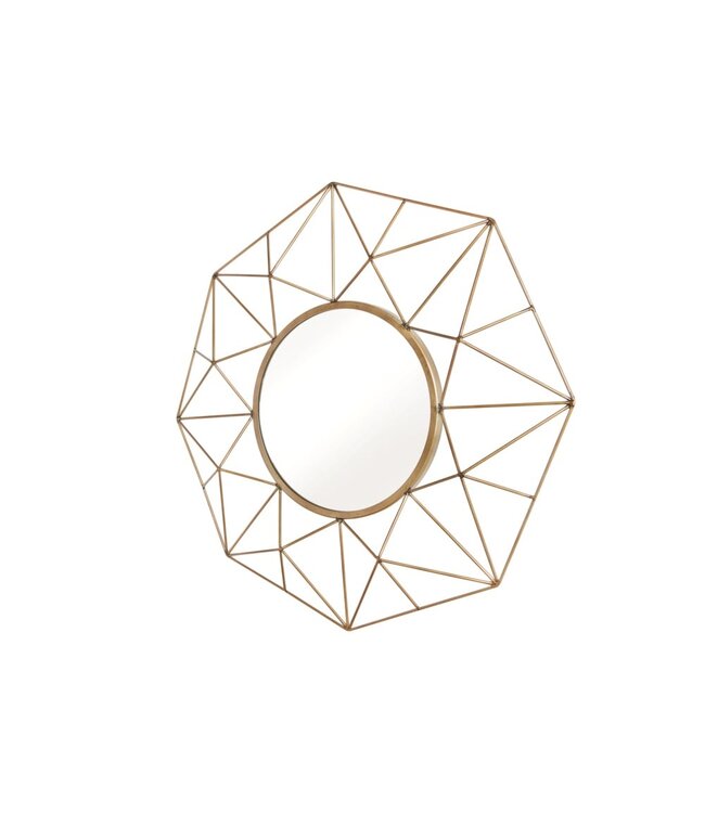 Invicta Interior Handgemaakte spiegel DIAMOND L 80cm messing gemaakt van ijzer in retro design - 43067