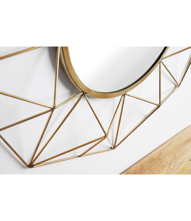 Invicta Interior Handgemaakte spiegel DIAMOND XL 90cm messing gemaakt van ijzer in retro design - 43066