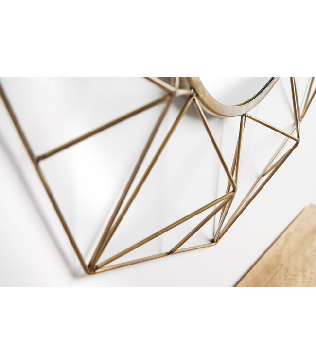 Invicta Interior Handgemaakte spiegel DIAMOND XL 90cm messing gemaakt van ijzer in retro design - 43066