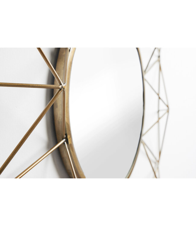 Invicta Interior Handgemaakte spiegel DIAMOND XL 90cm messing gemaakt van ijzer in retro design - 43066