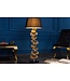 Invicta Interior Design vloerlamp GINKGO 122cm zwarte stoffen kap gouden metalen handgemaakte marmeren voet - 41696