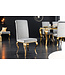 Invicta Interior Design stoel MODERN BAROQUE grijs fluweel gouden stoelpoten - 43384