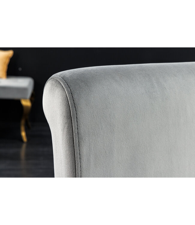 Invicta Interior Design stoel MODERN BAROQUE grijs fluweel gouden stoelpoten - 43384